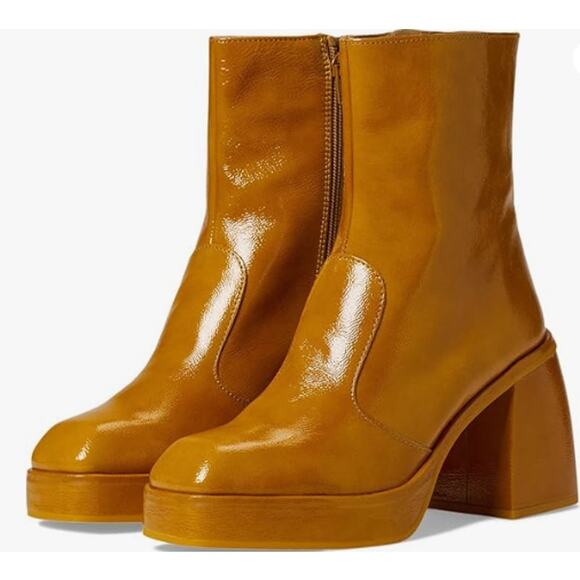 Free People Ruby Shine Cognac Block Heel Ankle Booties - Picture 11 of 11